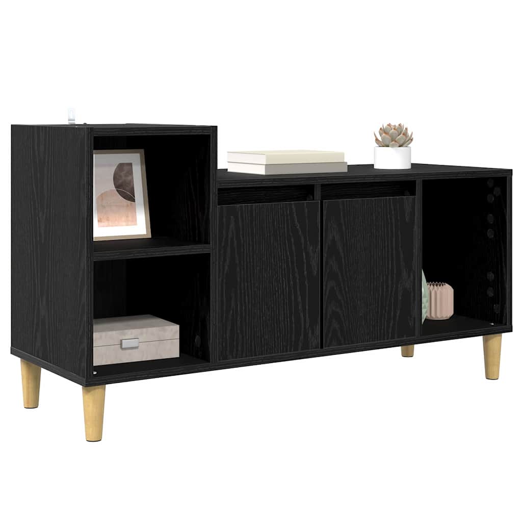 TV Cabinet Black Oak 100 x 35 x 55 cm Engineered Wood