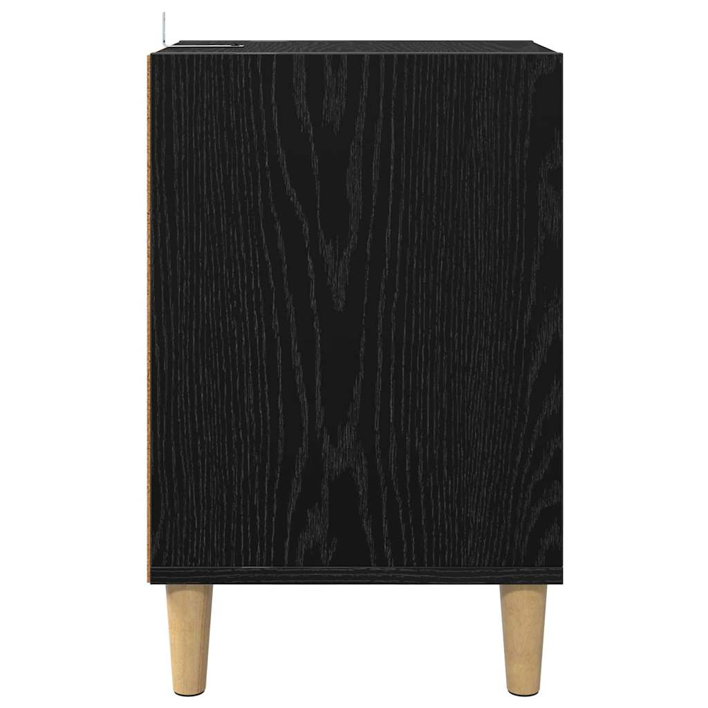 TV Cabinet Black Oak 100 x 35 x 55 cm Engineered Wood