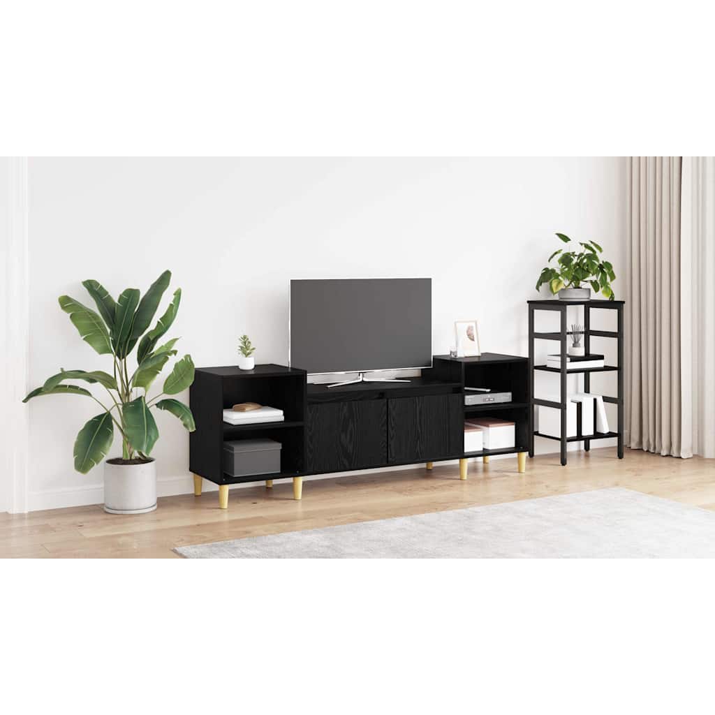 TV Cabinet Black Oak 160 x 35 x 55 cm Engineered Wood