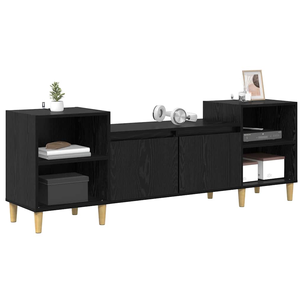 TV Cabinet 160 x 35 x 55 cm Black Oak Engineered Wood