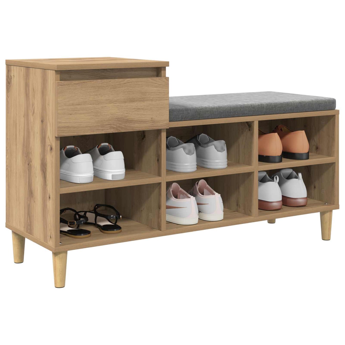 Shoe Cabinet 102 x 36 x 60 cm Engineered Wood Artisan Oak