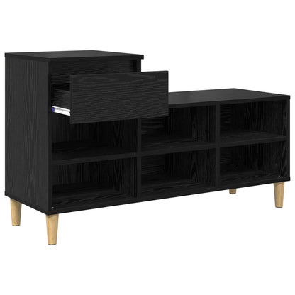 Shoe Cabinet Black Oak 102 x 36 x 60 cm Engineered Wood