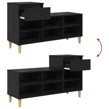 Shoe Cabinet Black Oak 102 x 36 x 60 cm Engineered Wood