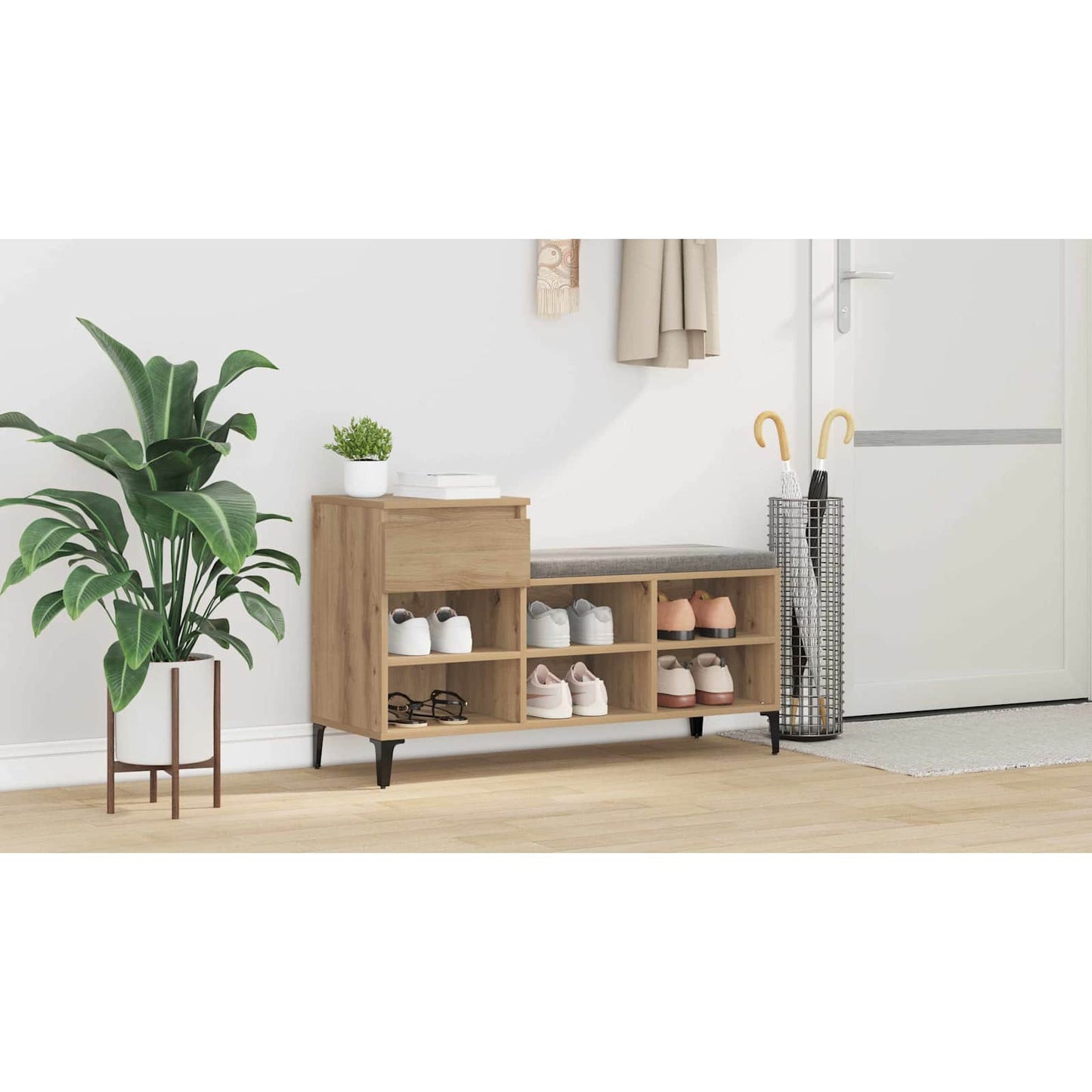 Shoe Cabinet Artisan oak 102 x 36 x 60 cm Engineered wood
