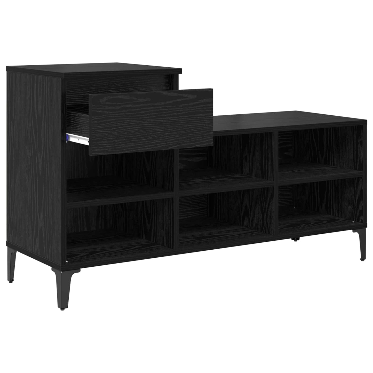 Shoe Cabinet Black oak 102 x 36 x 60 cm Engineered wood