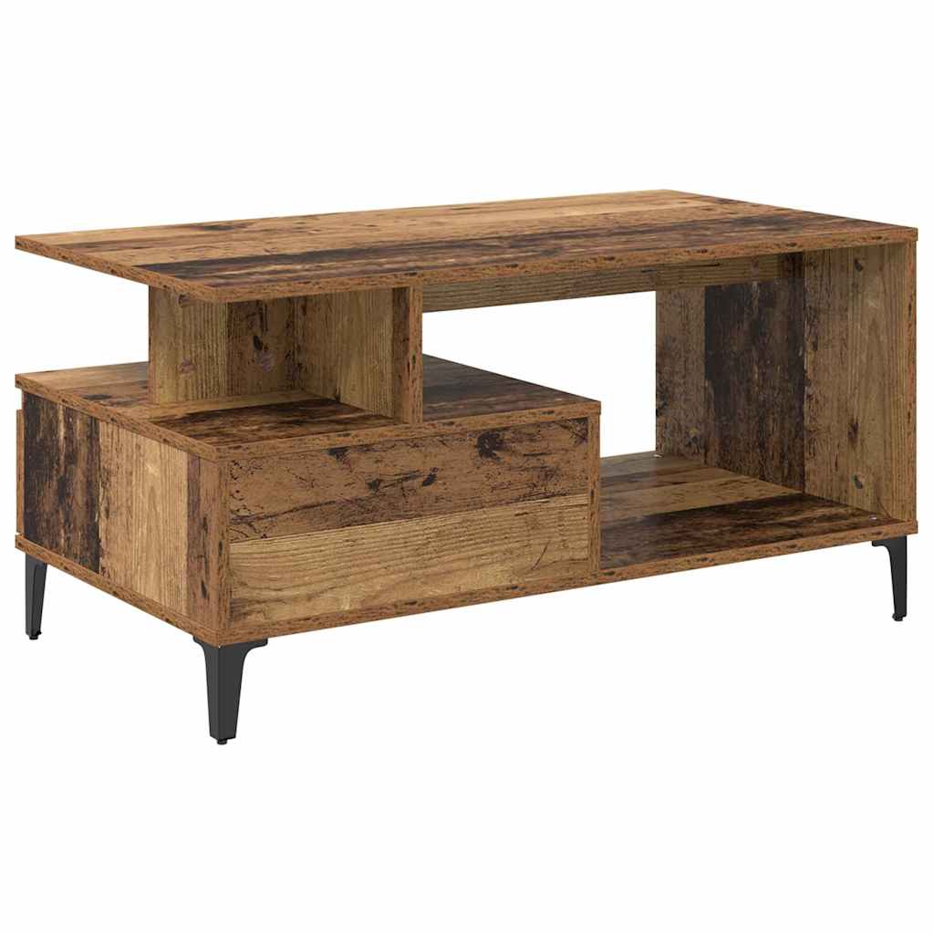 Coffee Table Old Wood 90 x 49 x 45 cm Engineered Wood
