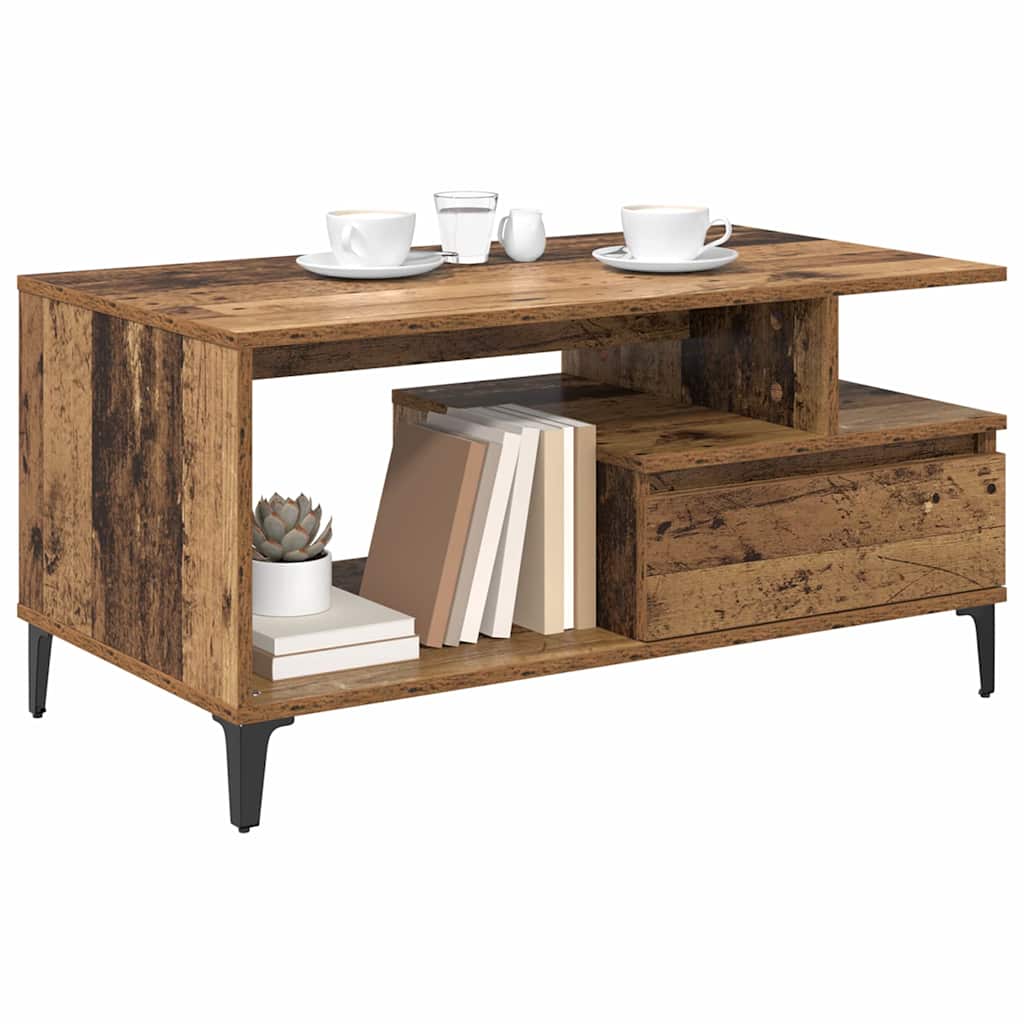 Coffee Table Old Wood 90 x 49 x 45 cm Engineered Wood