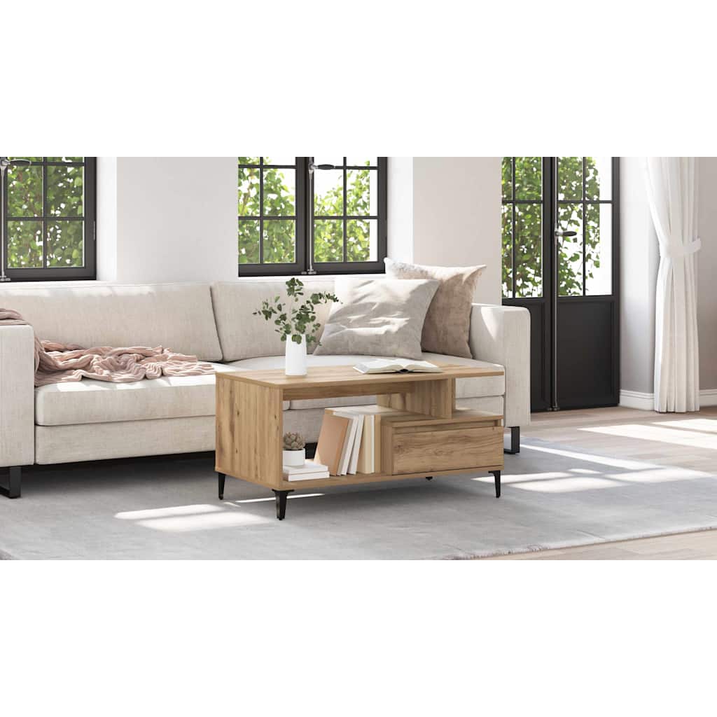 Coffee Table Artisan Oak 90 x 49 x 45 cm Engineered Wood
