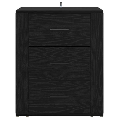 Bedside Cabinet Black Oak 35 x 50 x 60 cm Engineered Wood