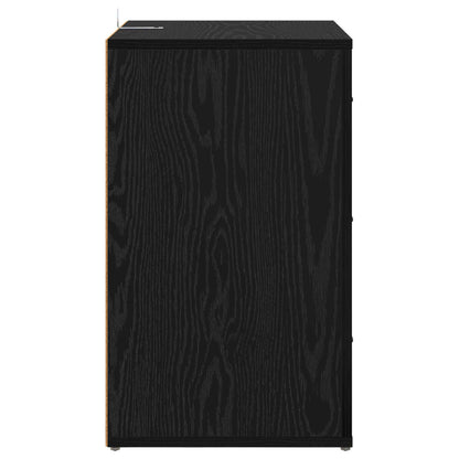 Bedside Cabinet Black Oak 35 x 50 x 60 cm Engineered Wood