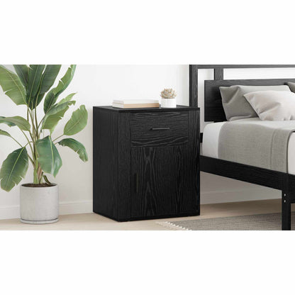 Bedside Cabinet Black Oak 35 x 50 x 60 cm Engineered Wood