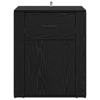 Bedside Cabinet Black Oak 35 x 50 x 60 cm Engineered Wood