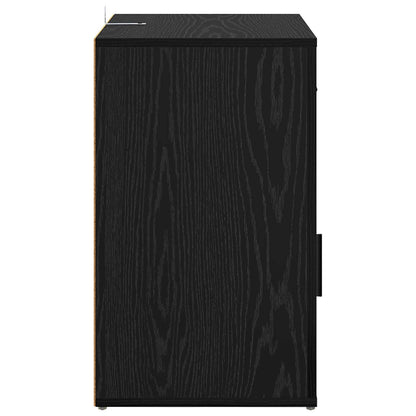 Bedside Cabinet Black Oak 35 x 50 x 60 cm Engineered Wood