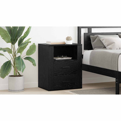 Bedside Cabinet Black Oak 35 x 50 x 60 cm Engineered Wood