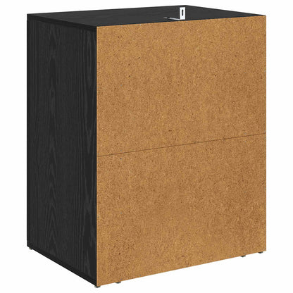 Bedside Cabinet Black Oak 35 x 50 x 60 cm Engineered Wood