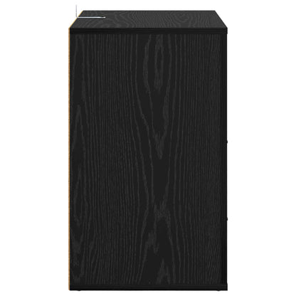Bedside Cabinet Black Oak 35 x 50 x 60 cm Engineered Wood