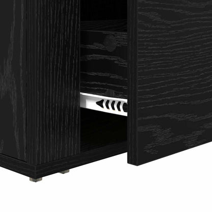 Bedside Cabinet Black Oak 35 x 60 x 50 cm Engineered Wood
