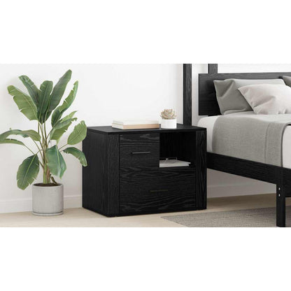 Bedside Cabinet Black Oak 35 x 60 x 50 cm Engineered Wood
