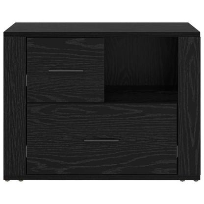 Bedside Cabinet Black Oak 35 x 60 x 50 cm Engineered Wood
