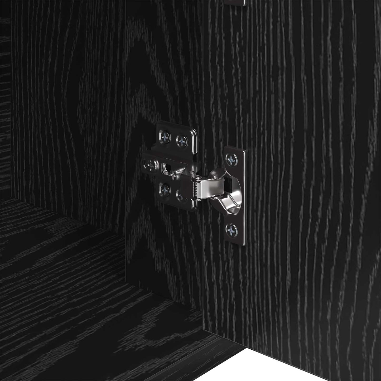 Sideboard Black oak 80 x 30 x 60 cm Engineered wood