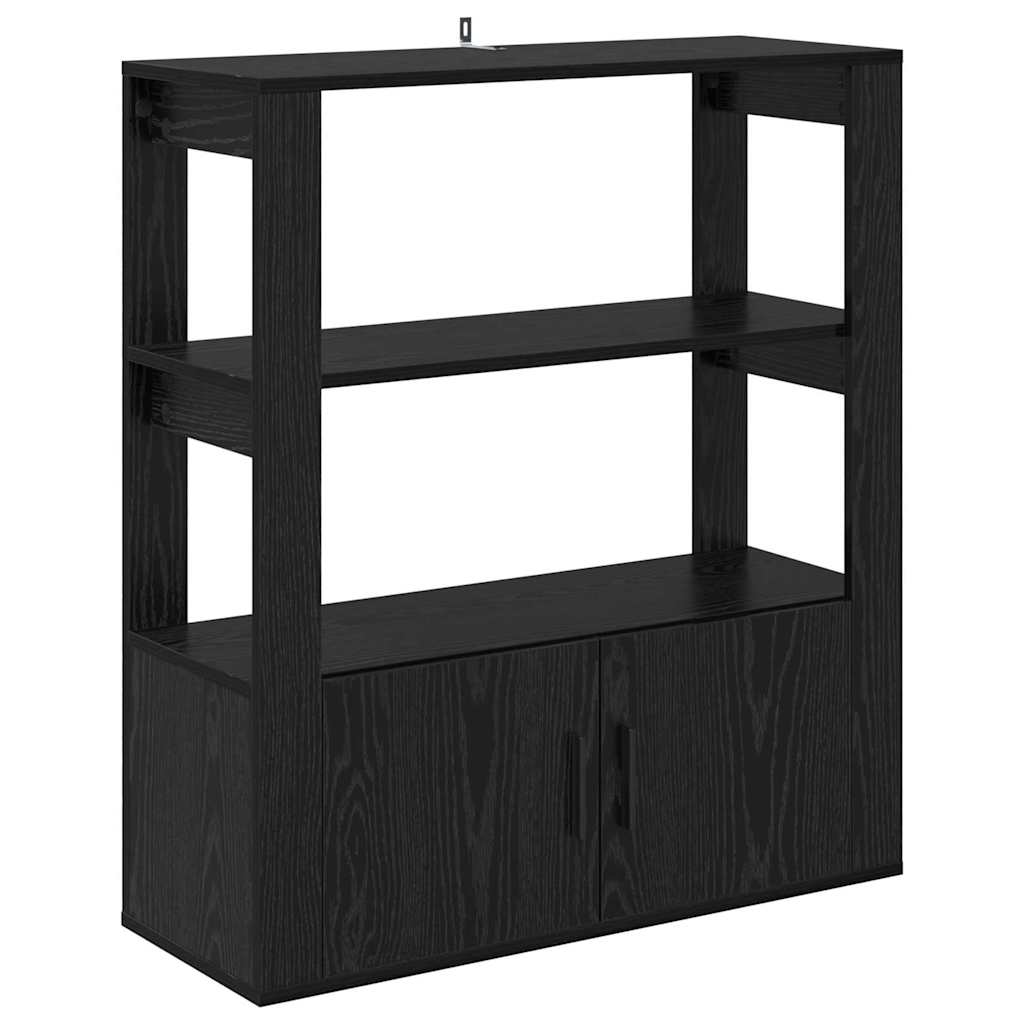 Sideboard Black oak 30 x 80 x 90 cm Engineered wood