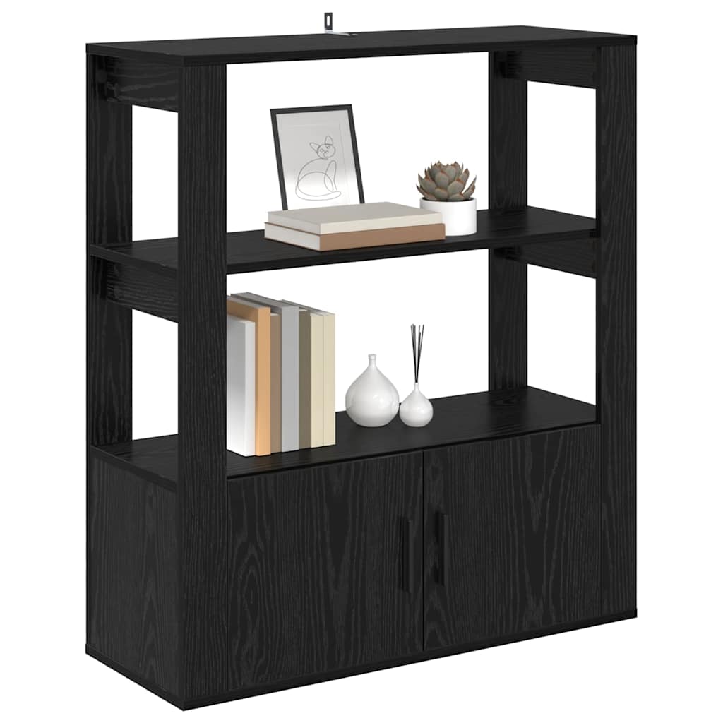 Sideboard Black oak 30 x 80 x 90 cm Engineered wood