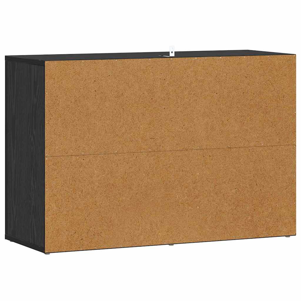 Sideboard Black Oak 80 x 30 x 53 cm Engineered Wood
