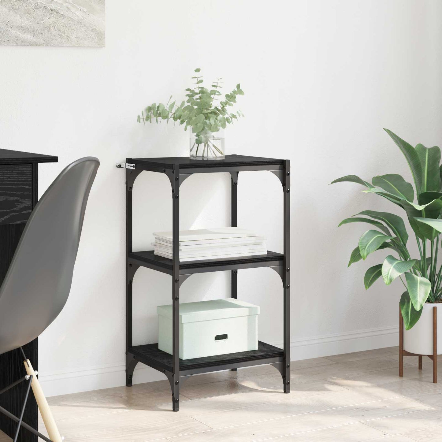 Book Cabinet Black oak 40 x 33 x 70.5 cm Engineered wood