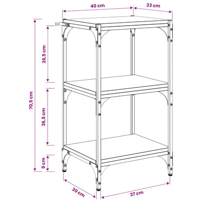 Book Cabinet Black oak 40 x 33 x 70.5 cm Engineered wood