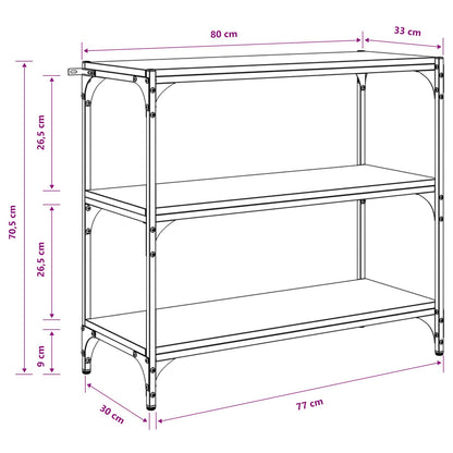 Book Cabinet Black Oak 80 x 33 x 70.5 cm