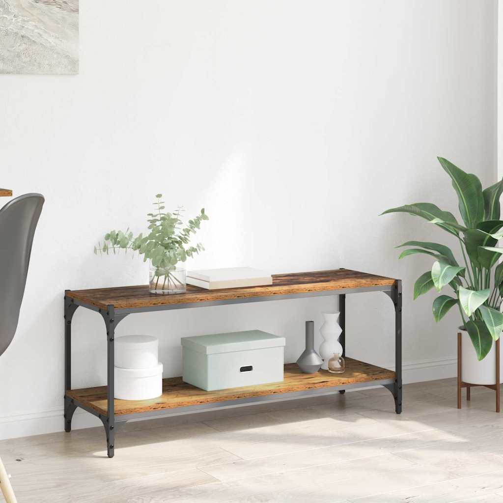 TV Cabinet Old Wood 100 x 33 x 41 cm Engineered Wood and Iron