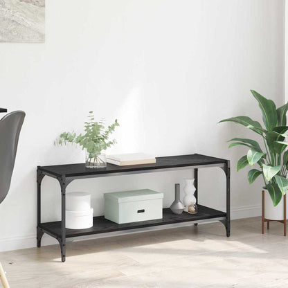TV Cabinet Black Oak 100 x 33 x 41 cm Engineered Wood and Iron