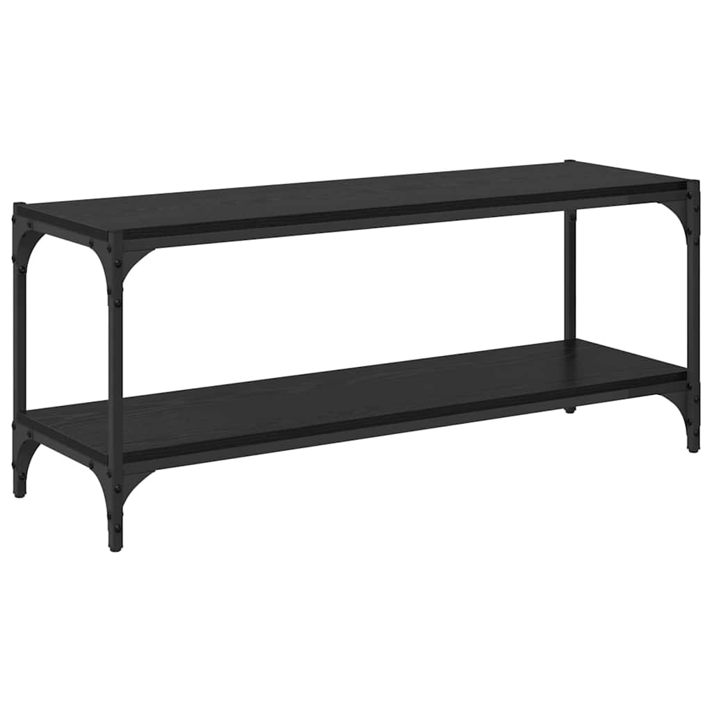 TV Cabinet Black Oak 100 x 33 x 41 cm Engineered Wood and Iron
