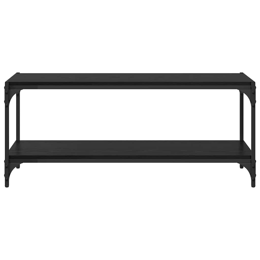 TV Cabinet Black Oak 100 x 33 x 41 cm Engineered Wood and Iron