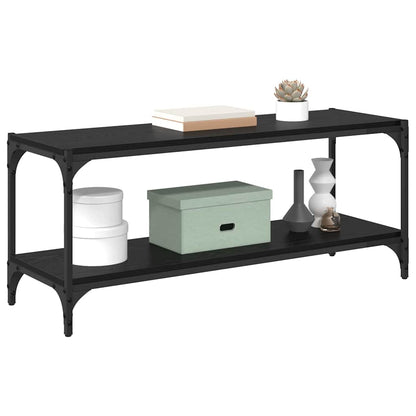 TV Cabinet Black Oak 100 x 33 x 41 cm Engineered Wood and Iron