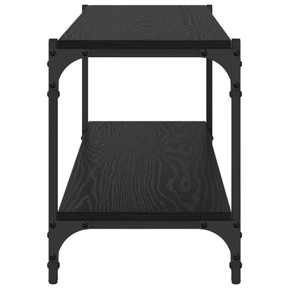 TV Cabinet Black Oak 100 x 33 x 41 cm Engineered Wood and Iron
