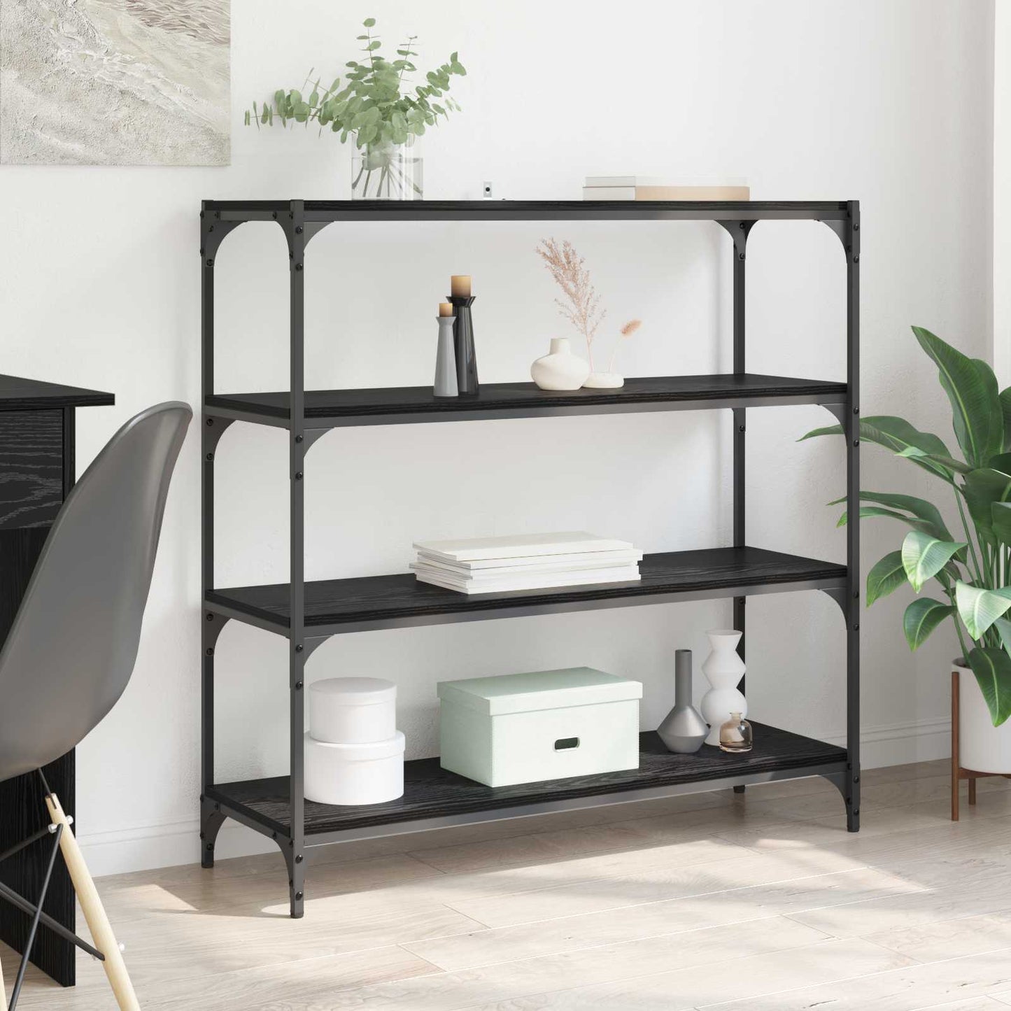 Book Cabinet Black Oak 100 x 33 x 100 cm