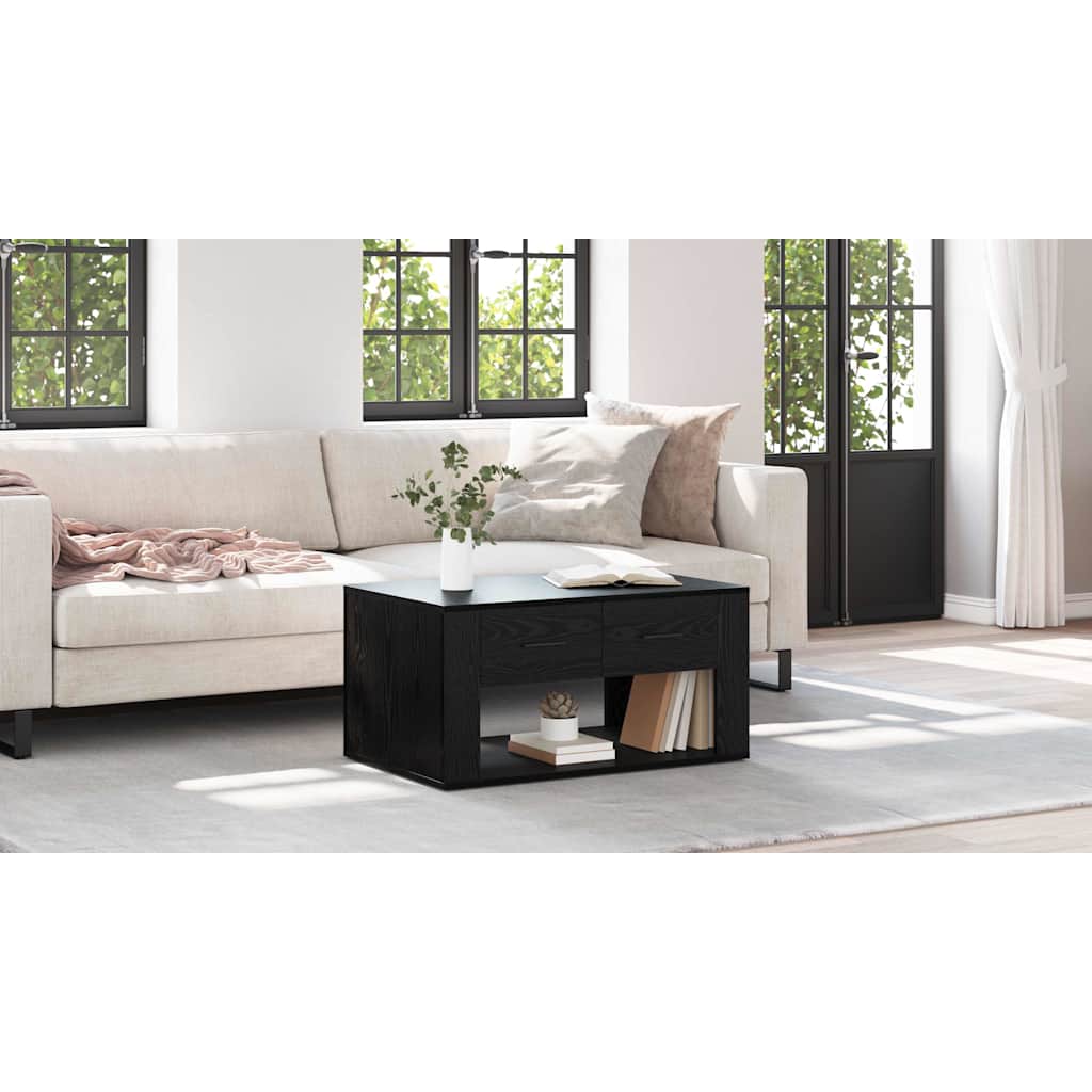 Coffee Table Black Oak 80 x 50 x 40 cm Engineered Wood
