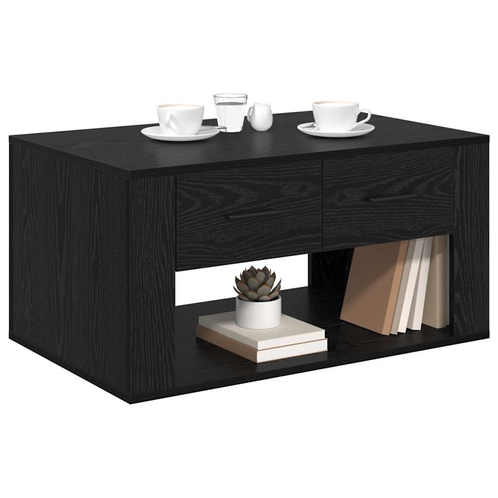 Coffee Table Black Oak 80 x 50 x 40 cm Engineered Wood