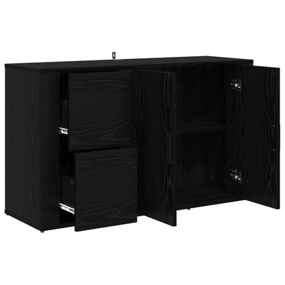 Sideboard Black Oak 100 x 33 x 59.5 cm Engineered Wood