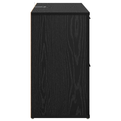 Sideboard Black Oak 100 x 33 x 59.5 cm Engineered Wood