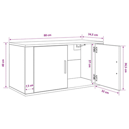 Wall Mounted TV Cabinet Wall-mounted Old Wood 80 x 34.5 x 40 cm