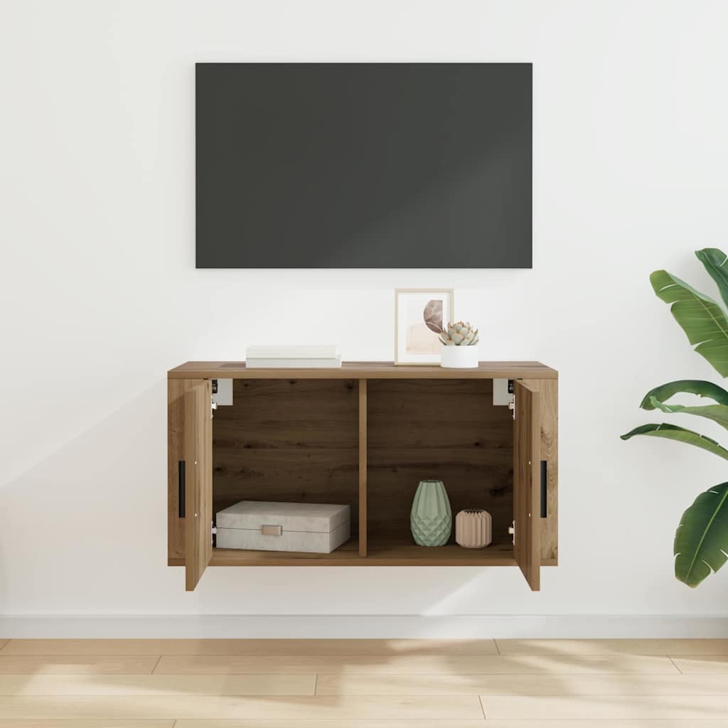 Wall Mounted TV Cabinet Artisan oak 80 x 34.5 x 40 cm