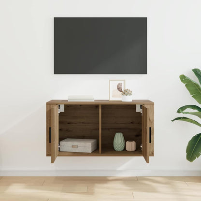 Wall Mounted TV Cabinet Artisan oak 80 x 34.5 x 40 cm