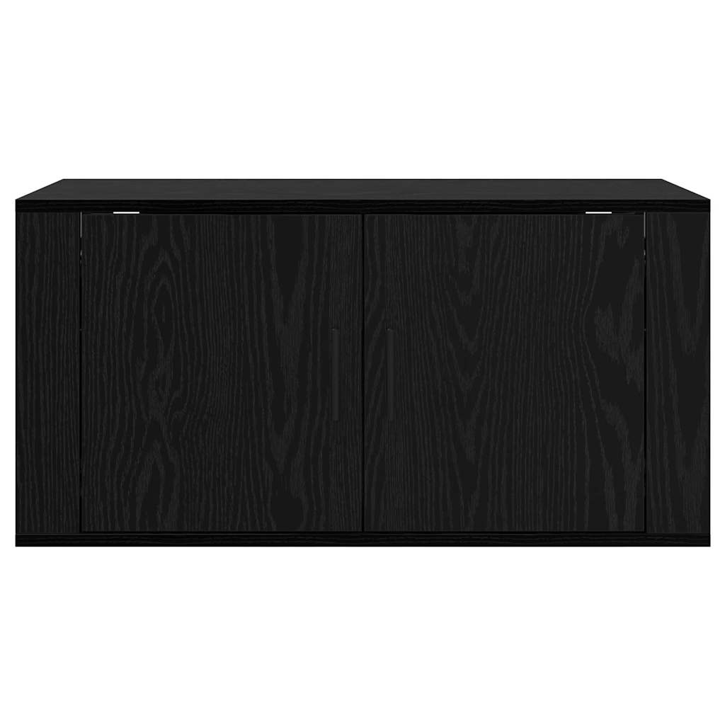 Wall Mounted TV Cabinet Black Oak 80 x 34.5 x 40 cm