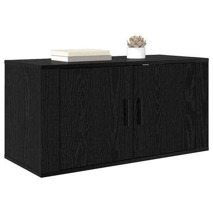 Wall Mounted TV Cabinet Black Oak 80 x 34.5 x 40 cm