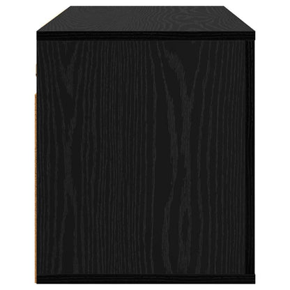 Wall Mounted TV Cabinet Black Oak 80 x 34.5 x 40 cm