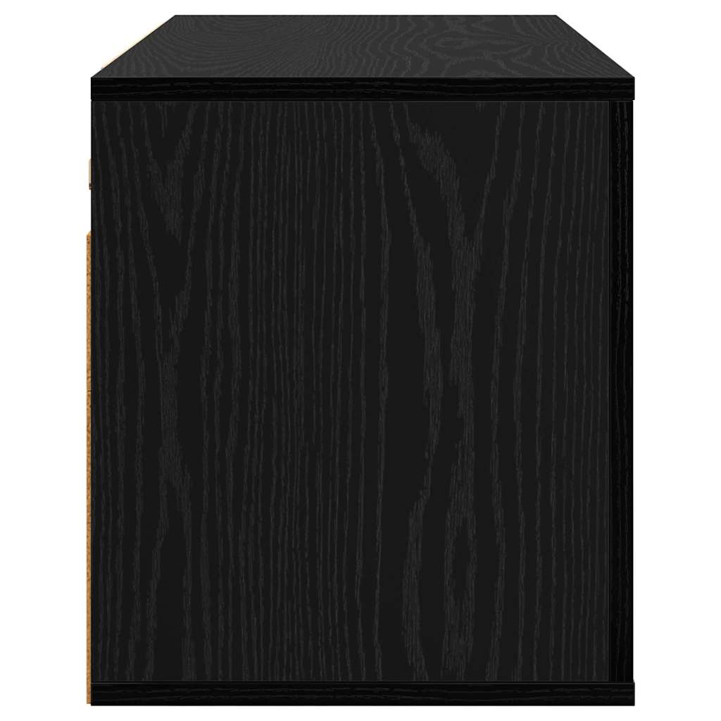 Wall Mounted TV Cabinet Black Oak 80 x 34.5 x 40 cm