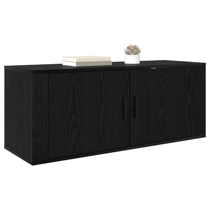 Wall Mounted TV Cabinet Black Oak 100 x 34.5 x 40 cm