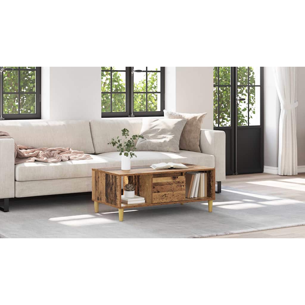 Coffee Table Old Wood 90 x 50 x 26.5 cm Engineered Wood